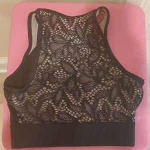 Dancers crop top with lace backing.